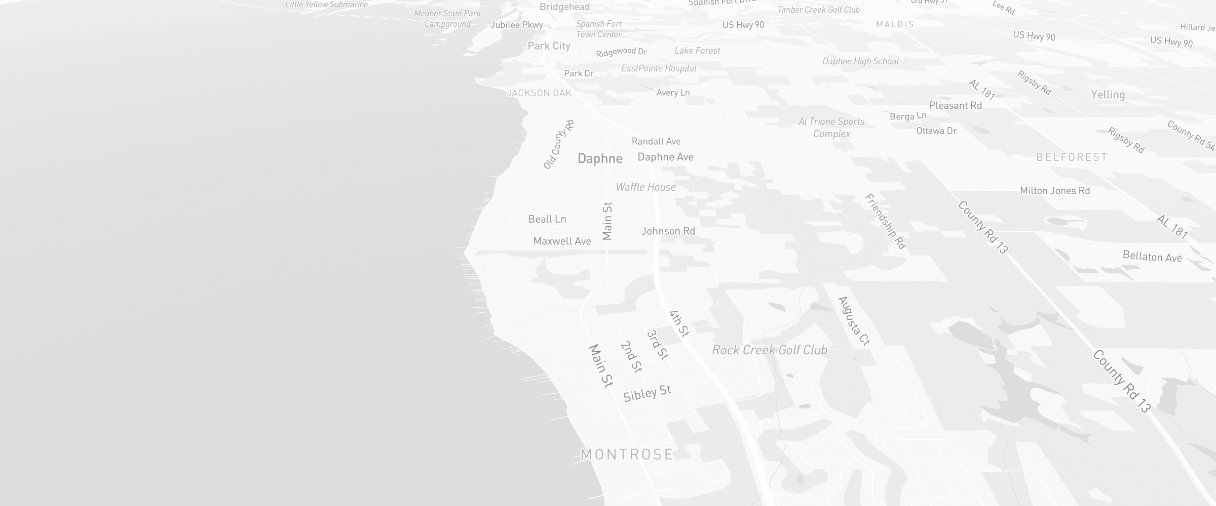 Neighborhood map of Daphne, AL — the area served by Life Insurance Agents of Daphne Group